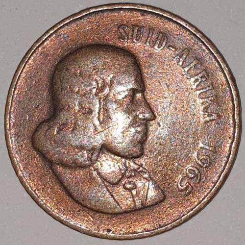 1965 AFR - 2 CENT COIN (TWO CENT COIN) - RSA - BRONZE - KM#66.2 - WILDEBEEST